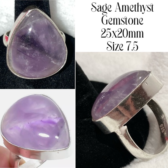 Exquisite Sage Amethyst Handmade Minimalist Ring - Picture 3 of 6